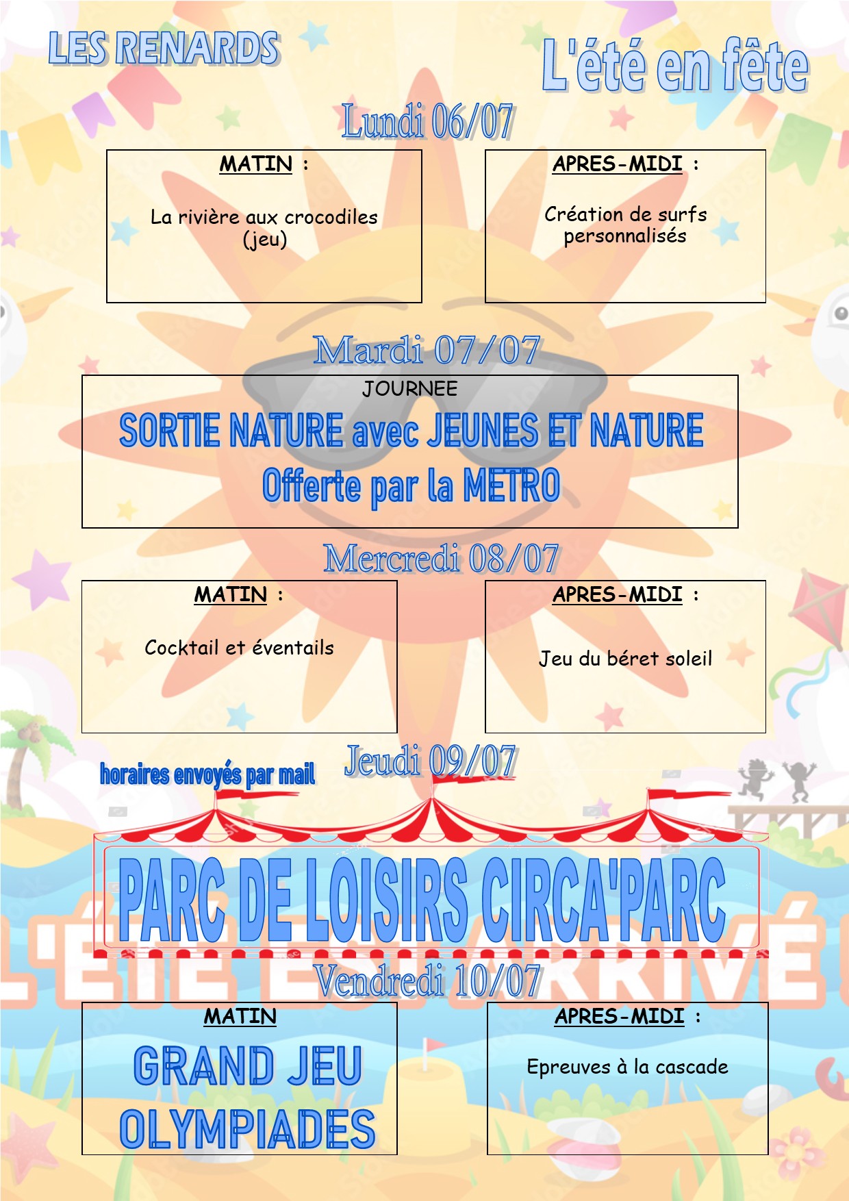 VACANCES ETE 2026 Renards